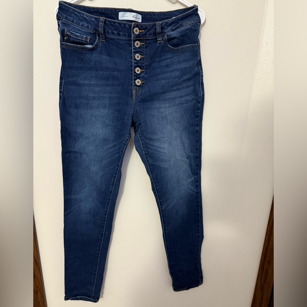 KanCan High Rise Indigo Button-Fly Jeans